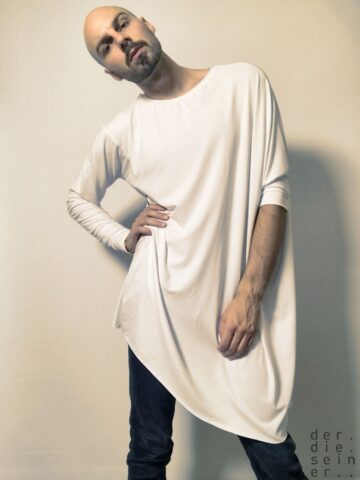 poncho-shirt – white | der/die/sein/er